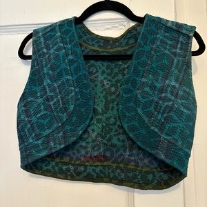 Handmade Teal Cropped Vest